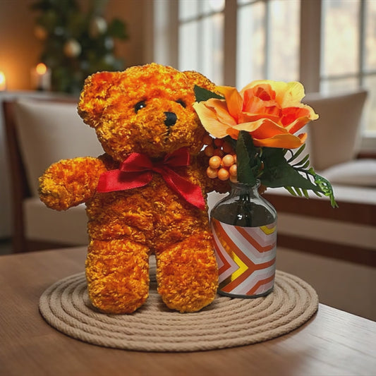 Tangerine Bear & Flowers