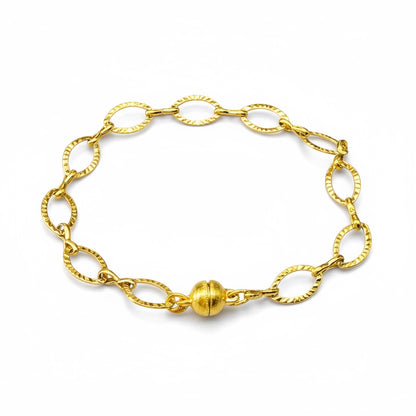 Magnetic Hammered Gold Bracelet