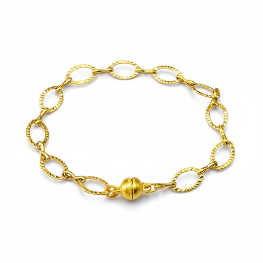 Magnetic Hammered Gold Bracelet