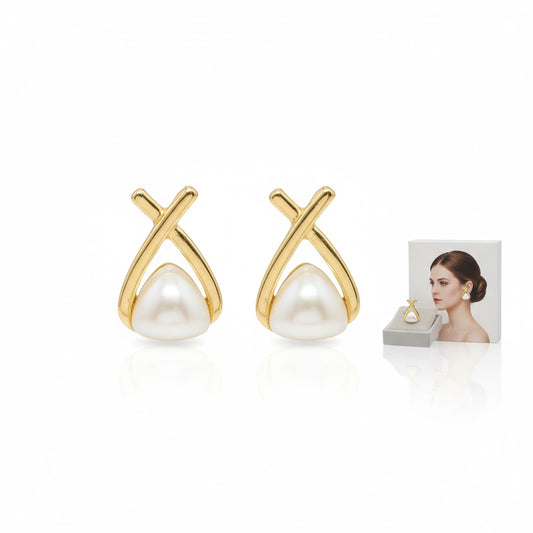 Pearl Cross Hatch Earrings