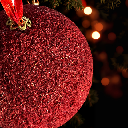 Sparkle Glitter Ball Ornament Set, 6 pack