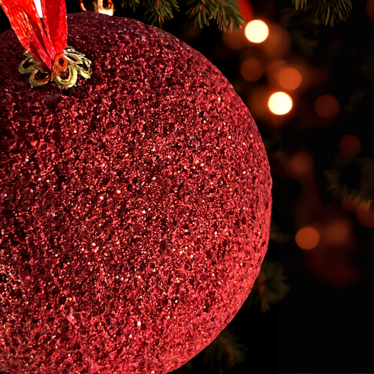 Sparkle Glitter Ball Ornament Set, 6 pack