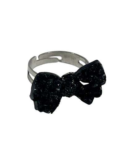 Sparkling Bowtie/Heart Rings Set