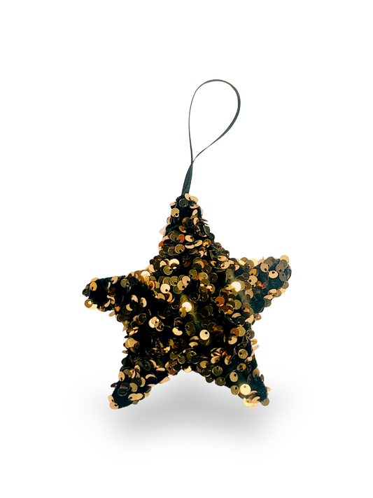 Gold Sequin Star Ornament