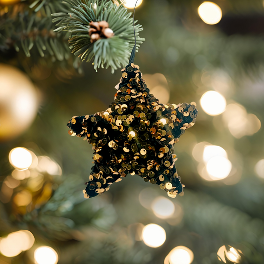 Gold Sequin Star Ornament
