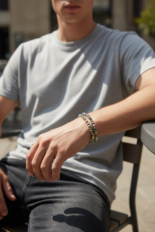 Rainbow Onyx Beaded Bracelets Set (2 pcs.)